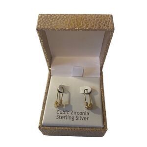 Nanette Lepore Sterling Silver Cubic Zirconia Gold Toned w/ Pave Crystals.